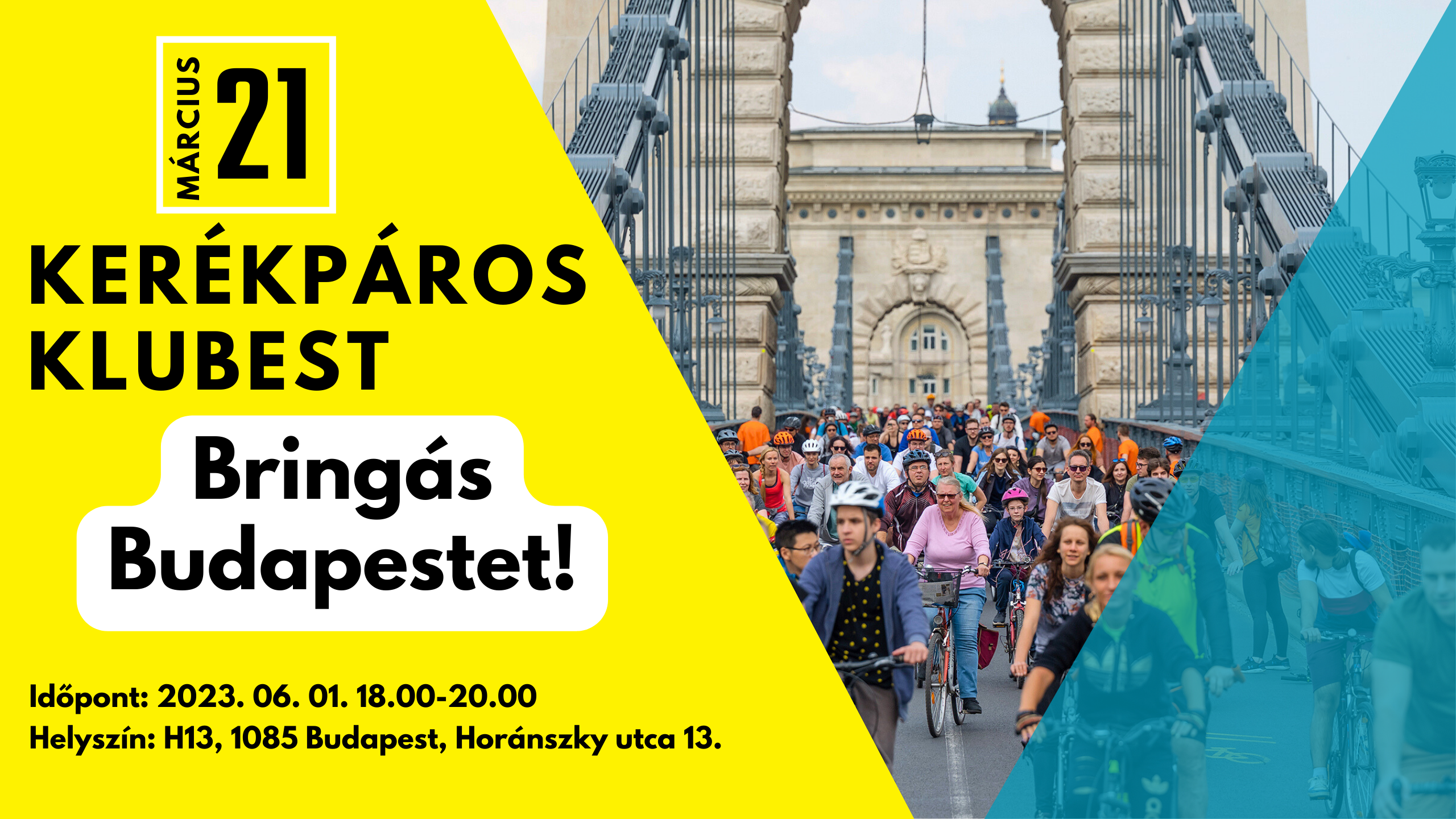 VI. Kerékpáros Klubest: Bringás Budapestet!